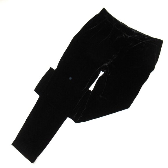 NWT Vince Velvet Single Pleat Trouser in Black Velvet Pull-on Tapered Pants L